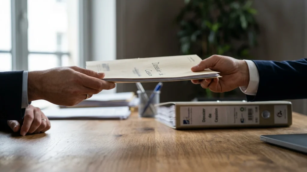 Mains de deux générations près d'un acte de donation sur un bureau, illustrant la donation avant cession