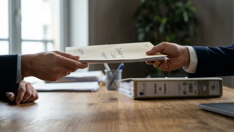 Mains de deux générations près d'un acte de donation sur un bureau, illustrant la donation avant cession